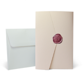 Partecipazione Matrimonio rettangolare Elegante con  Cover Cipria modello Pocketfold   - Codice F1765